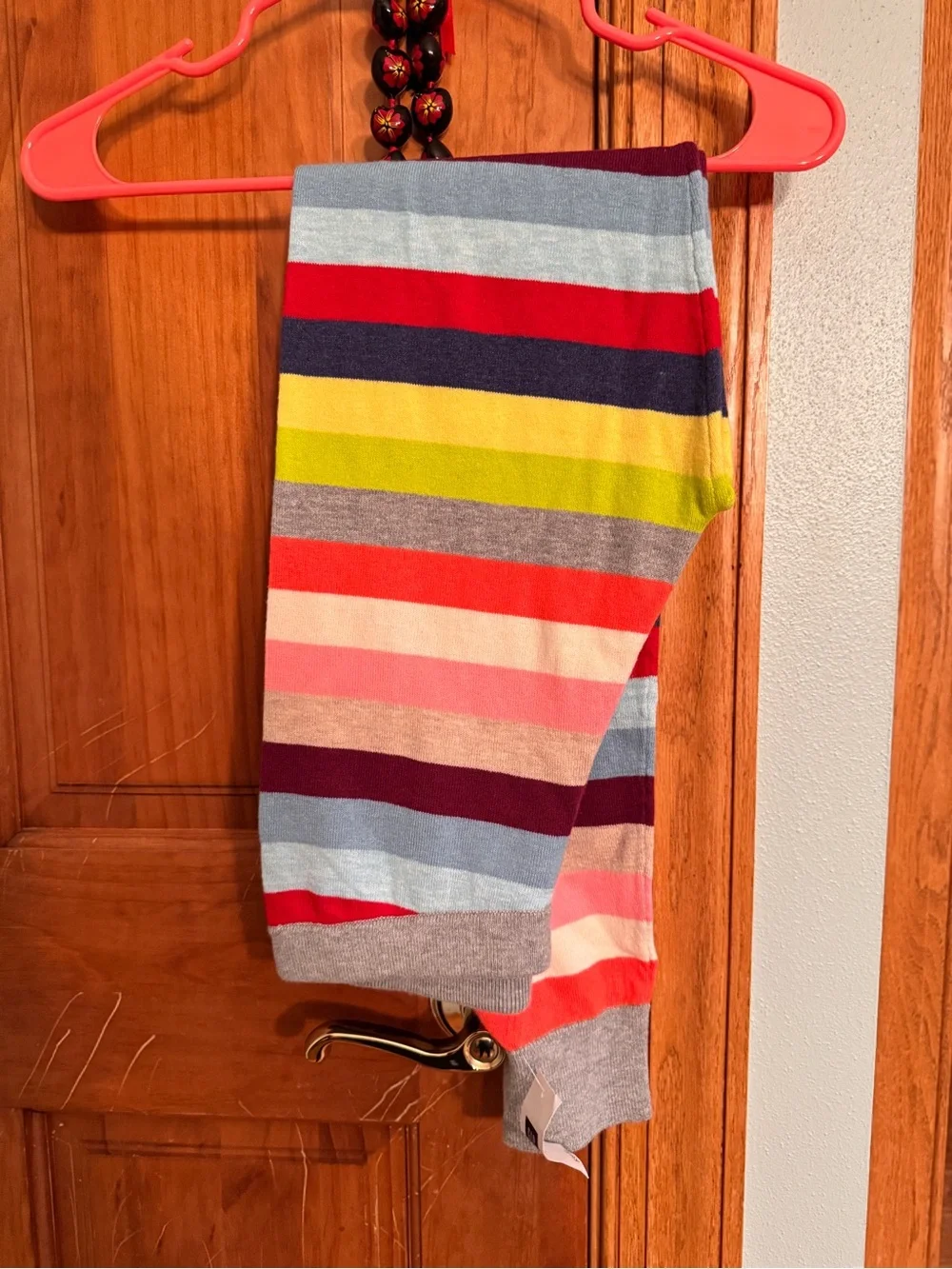GAP Girls Multicolor Striped Leggings - Red, Pink, Blue, Yellow, Gray